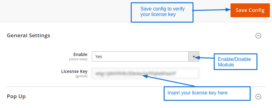 Enable option easily with store configuration.
